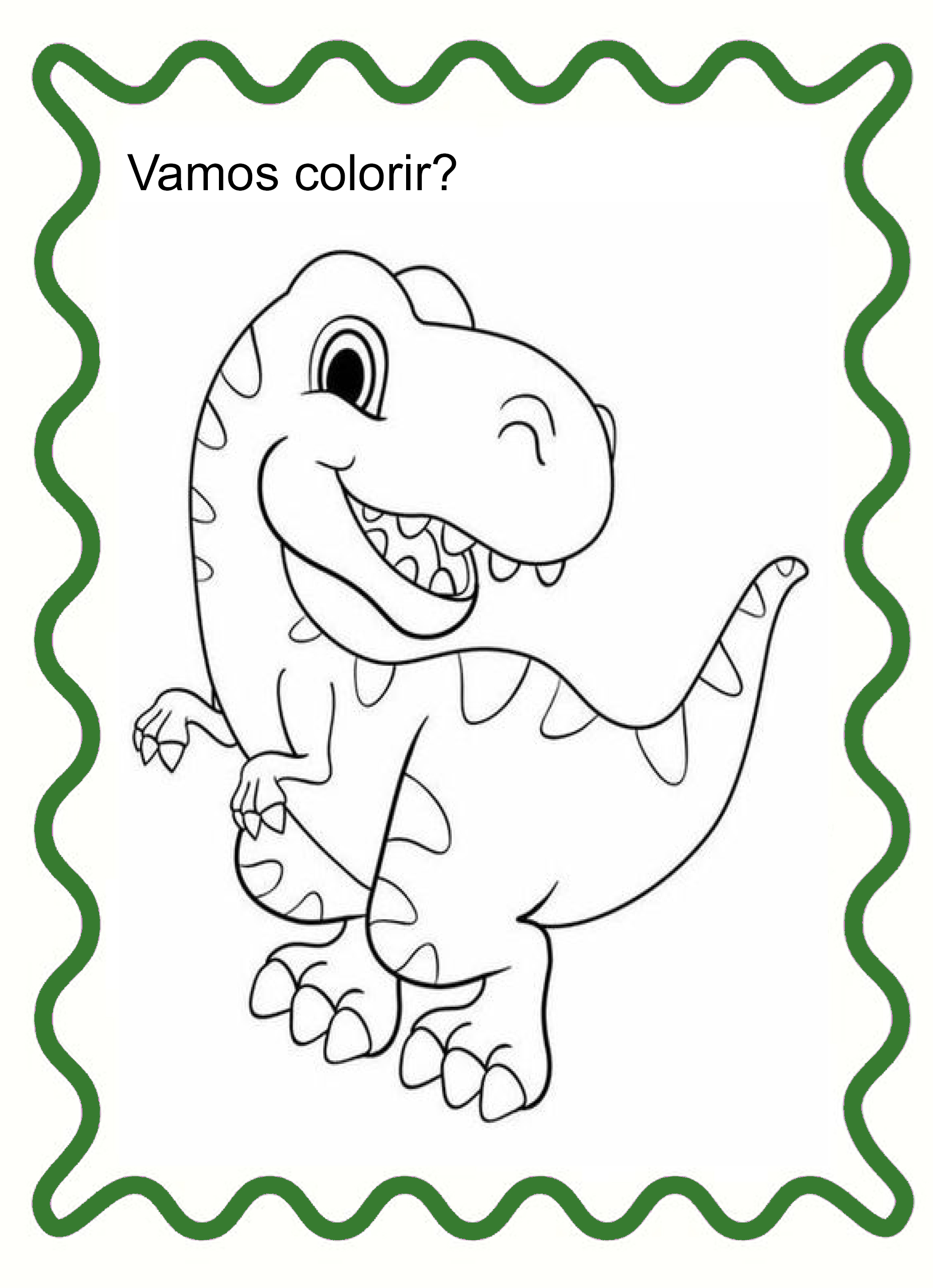 Dinossauro para colorir (4) - Cantinho do EVA